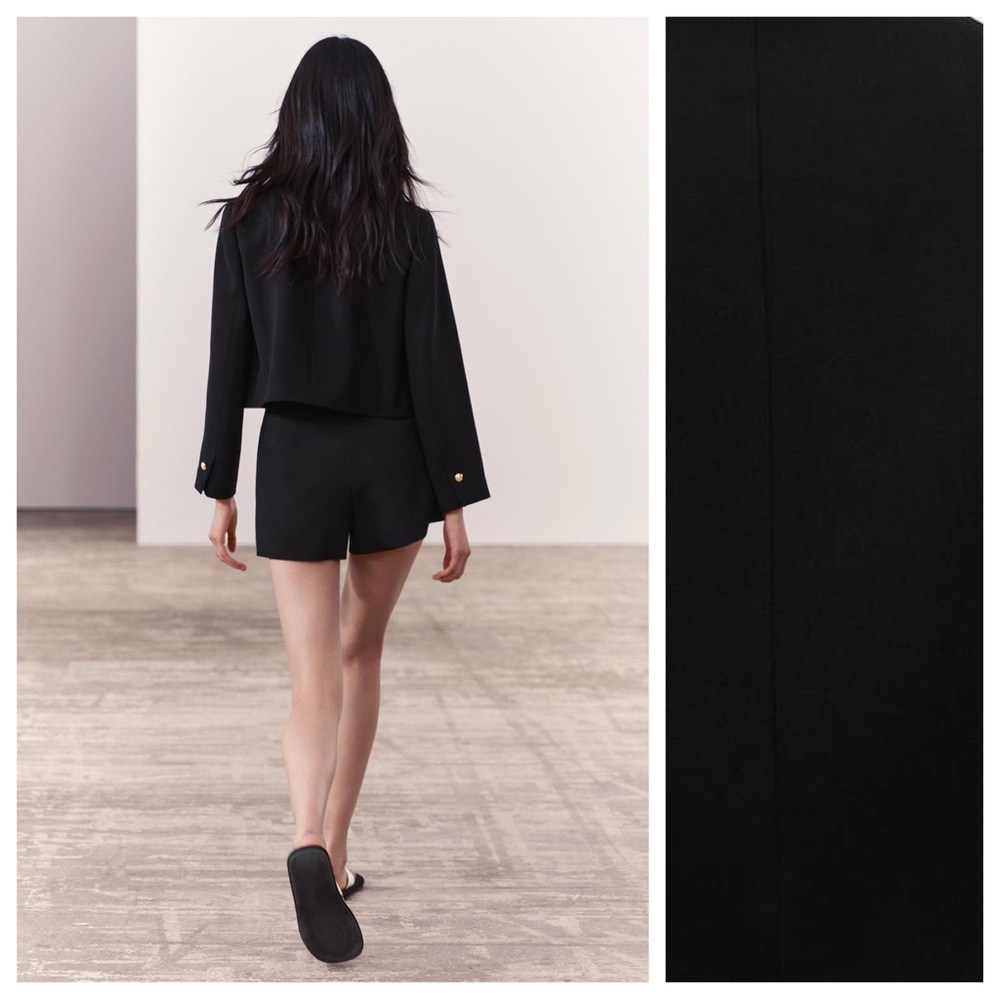 NWT. Zara ZW Collection Black Cropped Jacket. Size L. - Picture 3 of 9